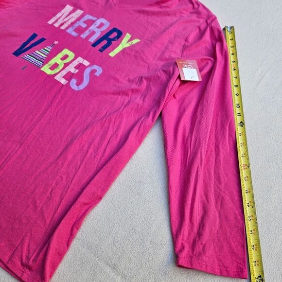 Sleep Chic Merry Vibes Pink and Blue PJ Set Size 3X - Picture 3 of 16